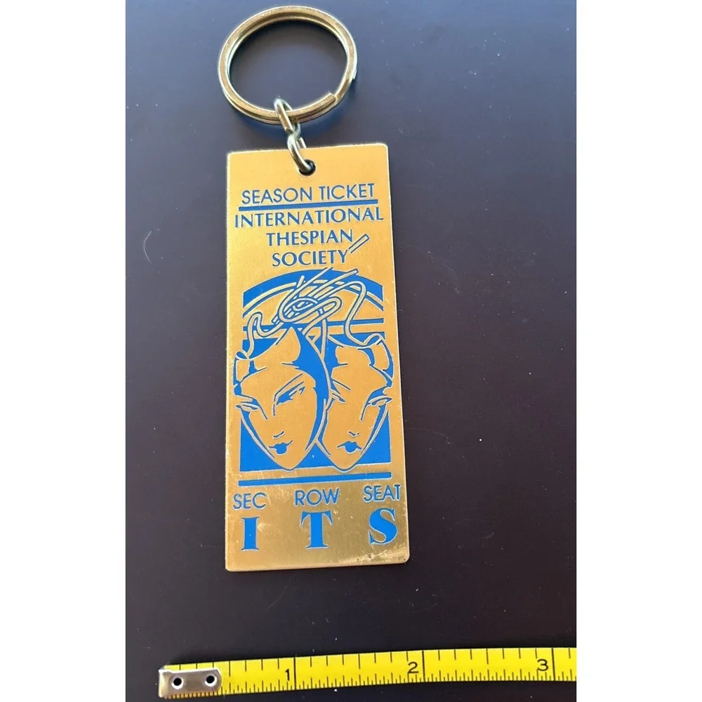 Vintage Brass Keychain Season Ticket International‎ Thespian Society